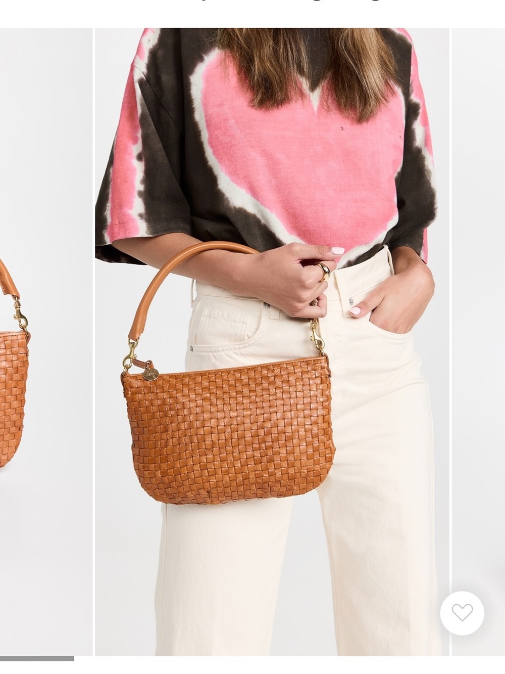 Woven Leather Crossbody Bag in Tan - Picture 5 of 8